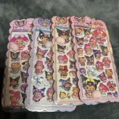 「訳あり」サンリオ　日焼け　キティ おしりシール　4枚セット 桃シール　メロクロ
