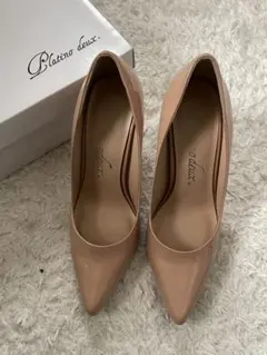 プラチナドゥ★エナメルピンクベージュパンプス★セレモニー