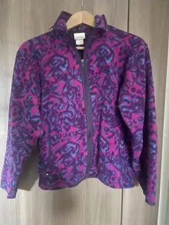 L.L.Bean フリースジャケット 紫系 幾何学模様