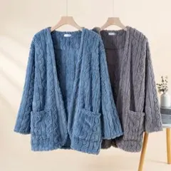 93秋冬メンズ もこもこカーディガン暖かい着る毛布 部屋着 寝間着 プレゼント