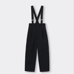 【送料込】GU サスペンダー 付 ストレート パンツ ブラック