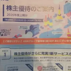 ANA 株主優待のご案内 2026年度上期分のサムネイル