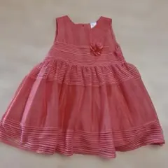 H&M ベビードレス ワンピース ピンク レッド90 95 コサージュ付
