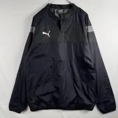 ウ*プ様 PUMA プーマ ナイロンプルオーバー ネイビー XL 裏地あり