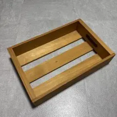 屋久杉 トレー 角盆 30×18cm 取っ手付き お盆 木製（未使用保管/箱付