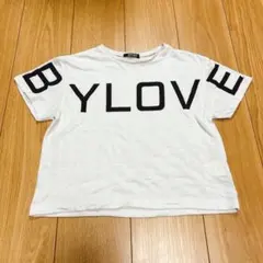バイラビット 半袖Ｔシャツ クルーネック ロゴ 120 白 黒 綿 キッズ