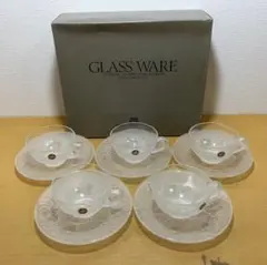 【HOYA】カップ＆ソーサーセット　5客セット　ミスティーフラワー　未使用品