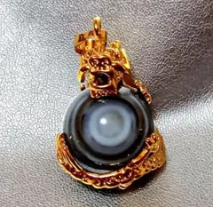 《天眼石の金龍☆ペンダント》天然石　パワーストーン　アイアゲート　魔除け