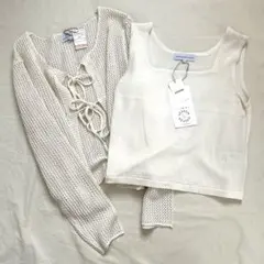 SEASON REASON しまむら ニットアンサンブル メッシュ M 長袖