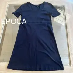 美品　EPOCA コットンワンピース　ネイビー　40のサムネイル