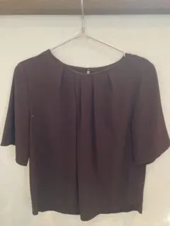 【ROPE’ PICNIC】タック入り半袖ブラウス　カラー:ワイン　サイズ38