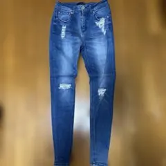 JEANASIS ダメージ加工 スキニーデニム