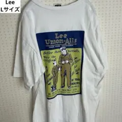 Lee Lサイズ バックプリント Tシャツ 白 半袖 ビッグロゴ オーバーサイズ