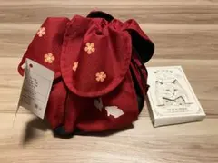 花柄赤巾着ポーチ YOU ARE MY PRECIOUS