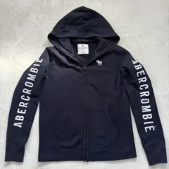 Abercrombie ネイビー ジップアップパーカー