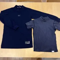 Mizuno 野球用長袖アンダーシャツ 160 ネイビー　セット