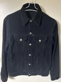 And A コットンベロア 短丈 トラッカージャケット 黒 42 y2k 00s