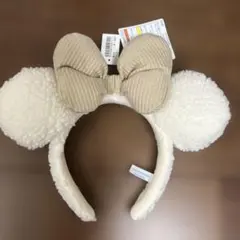 未使用タグ付き！ミニー耳スタイル カチューシャ ベージュと白