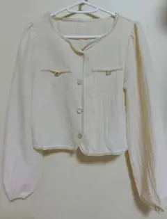 レディーストップス　ジャケット　アイボリー　クリーム色