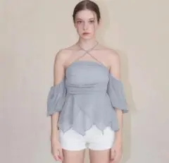yilon BIJOU OFFSHOULDER BLOUSE - メルカリ