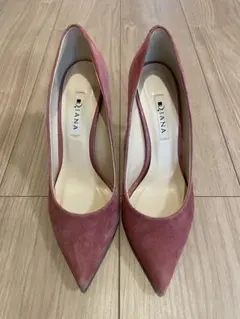 ダイアナ ピンク スエード パンプス 24.5cm ヒール10cm 結婚式