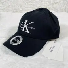 新品未使用 カルバンクラインジーンズ キャップ 帽子 刺繍ロゴ ブラック