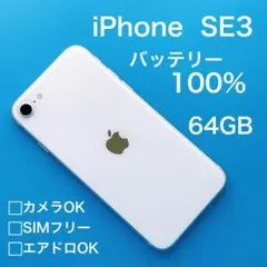 【極美品】iPhone SE第三世代 バッテリー100% 64GB SIMフリー