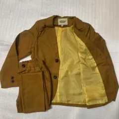 【新品】子供用 ジャケットとパンツ 2点セット マスタード からし色 キャメル