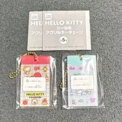HELLO KITTY シール風アクリルキーチェーン テニス 風船