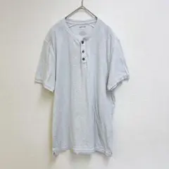 APT.9 無地 Ｔシャツ ヘンリーネック半袖 L 白 カジュアル ゆったり