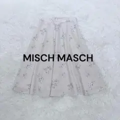 ミッシュマッシュ◇花柄シフォンスカート S 淡いピンク フレア ひざ丈 ガーリーのサムネイル