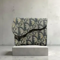 中古　DIOR ディオール 二つ折り財布 トロッター サドル お札入れ