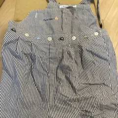 familiar ストライプオーバーオール 80