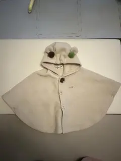 ポンチョ ベージュ フード付き