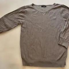 しまむら　星玲奈　七分袖ニット　M ベージュ　モカ　トップス