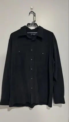 ブラック　スウェードシャツ　Lサイズ相当