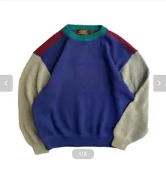 【レア】【Eddie Bauer】90s コットンニット クレイジーパターン