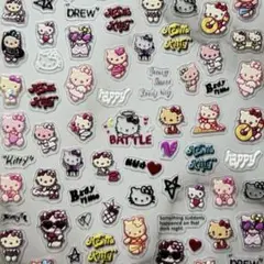 ネイルシール 5D立体 日焼けキティちゃん ハローキティ 台紙なし キャラクター