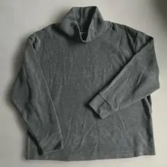 UNIQLO ユニクロ ソフトニットフリースリブハイネックT グレー M