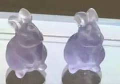 フローライト　うさぎ　ビーズ　2個セット