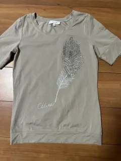 Céline ベージュ 半袖Tシャツ 羽根刺繍のサムネイル