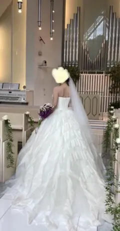 【お値下げ】ブライダルベール（シンプル、120cm）結婚式、コーム付き