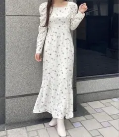 COCODEAL ドットフラワーIラインワンピース