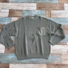 H&M オリーブグリーン リブ編みニットセーター　Mサイズ