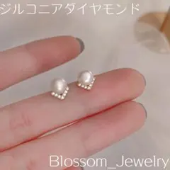 ゴールド ジルコニアダイヤモンド s925 パール フォーマル レディース