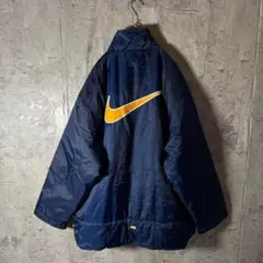 NIKE 銀タグ 肉厚ナイロンジャケット 中綿キルティング バック刺繍 L〜XL