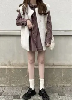 グレイル　GRL リバーシブルレザーボアベスト　[k9101b]