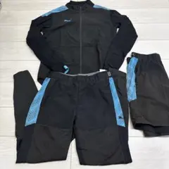 PUMA ジャージセット ブラック/ブルー M