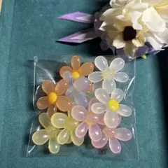 多色 花形ビーズ 10個入り