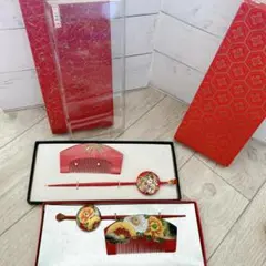 箱付き　かんざし　2点まとめセット！　蒔絵　金彩　当時物　ヴィンテージ　豪華
